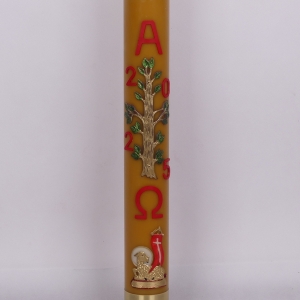 PASCHAŁ 2A 8.5/100cm  5KG WOSK, DRZEWO KOLOR + BARAN ZŁOTY