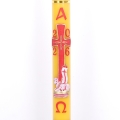 PASCHAŁ 4A 7/100cm 3,5KG ŻÓŁTY, BARANEK NA KSIĘDZE WPISANY W KRZYŻ, ZŁOTE PŁATKI