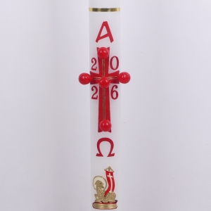 PASCHAŁ 4A 7/100cm 3,5KG BIAŁY, KRZYŻ PODWÓJNY ZŁOTY PASEK + BARAN ZŁOTY