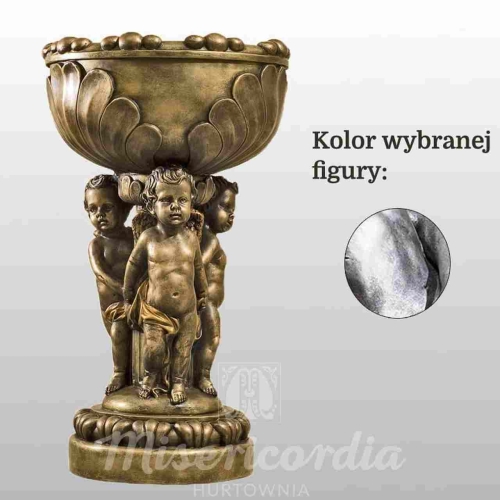 MISA TRZYMANA PRZEZ TRZY ANIOŁKI 64CM SREBRNY (944)