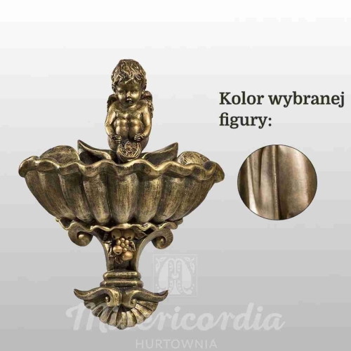 ANIOŁEK SIEDZĄCY NAD MISĄ 38CM ZŁOTY (950)