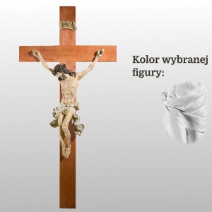 KORPUS CHRYSTUSA 70 CM BIAŁY NA KRZYŻU 125 x 60 CM (177)