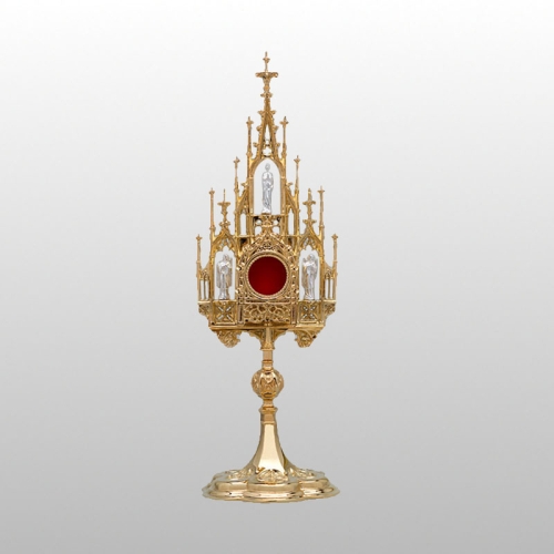 RELIKWIARZ POZŁACANY KAMIENIE PÓŁSZLACHETNE 39 CM (52334)