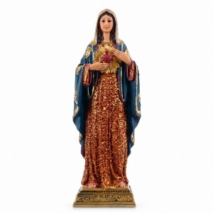 FIGURKA SERCE MARYI, ZŁOCONE SZATY 28 CM