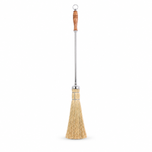 KROPIDŁO MOSIĘŻNE NIKLOWANE 73cm, DREWNIANA RĄCZKA