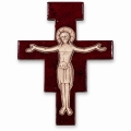 KRZYŻ CERAMICZNY SZKLIWIONY 24/18cm - SAN DAMIANO - MIX KOLORÓW