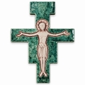 KRZYŻ CERAMICZNY SZKLIWIONY 24/18cm - SAN DAMIANO - MIX KOLORÓW