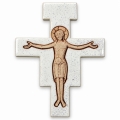 KRZYŻ CERAMICZNY SZKLIWIONY 24/18cm - SAN DAMIANO - MIX KOLORÓW