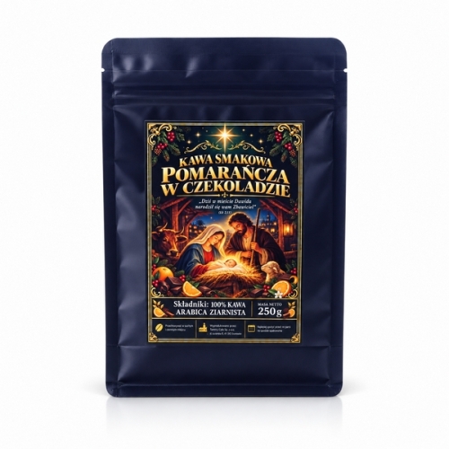 KAWA ZIARNISTA POMARAŃCZA W CZEKOLADZIE 250g - BN