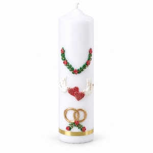 ŚWIECA OKOLICZNOŚCIOWA - JUBILEUSZ OBRĄCZKI, WYS.24cm / ŚR.6,5cm