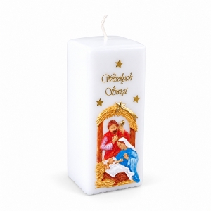 ŚWIECA KWADRAT 70/170 BIAŁA APLIKACJA BN MIX