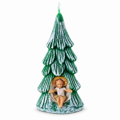 ŚWIECA CHOINKA ZIELONA ZAPACHOWA 18CM DZIECIĄTKO