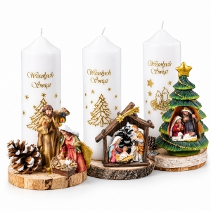 ŚWIECA BIAŁA ŚWIATŁOWÓD RODZINA JASNA 22 CM